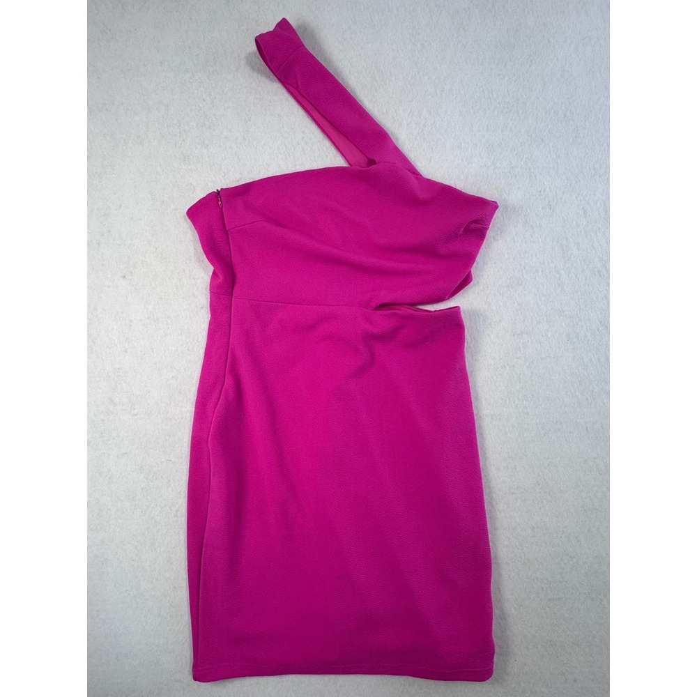 Lulus Pink One Shoulder Cutout Mini Dress Size Large NEW Barbiecore Made in USA - Picture 2 of 10